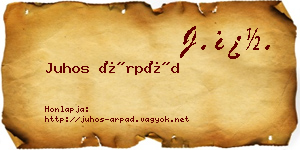 Juhos Árpád névjegykártya